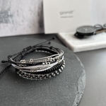 モノトーンワックスコード ビーズ ブレスレット 3本セット❁