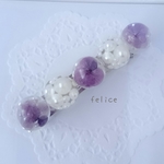 ドライフラワー&パールのバレッタ＊紫陽花＊21＊long