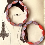 【10コセット】JIRI＊IVANA#czech beads#チェコビーズ　oval 20✖️8㍉　朱赤/blue B