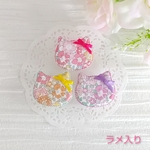 new😺 ねこちゃんマグネット ３個セット リバティ ミシェル ラメ入り 