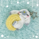 満月🌕 ミニねんねうさぎ🌟🐰💤  あみぐるみ