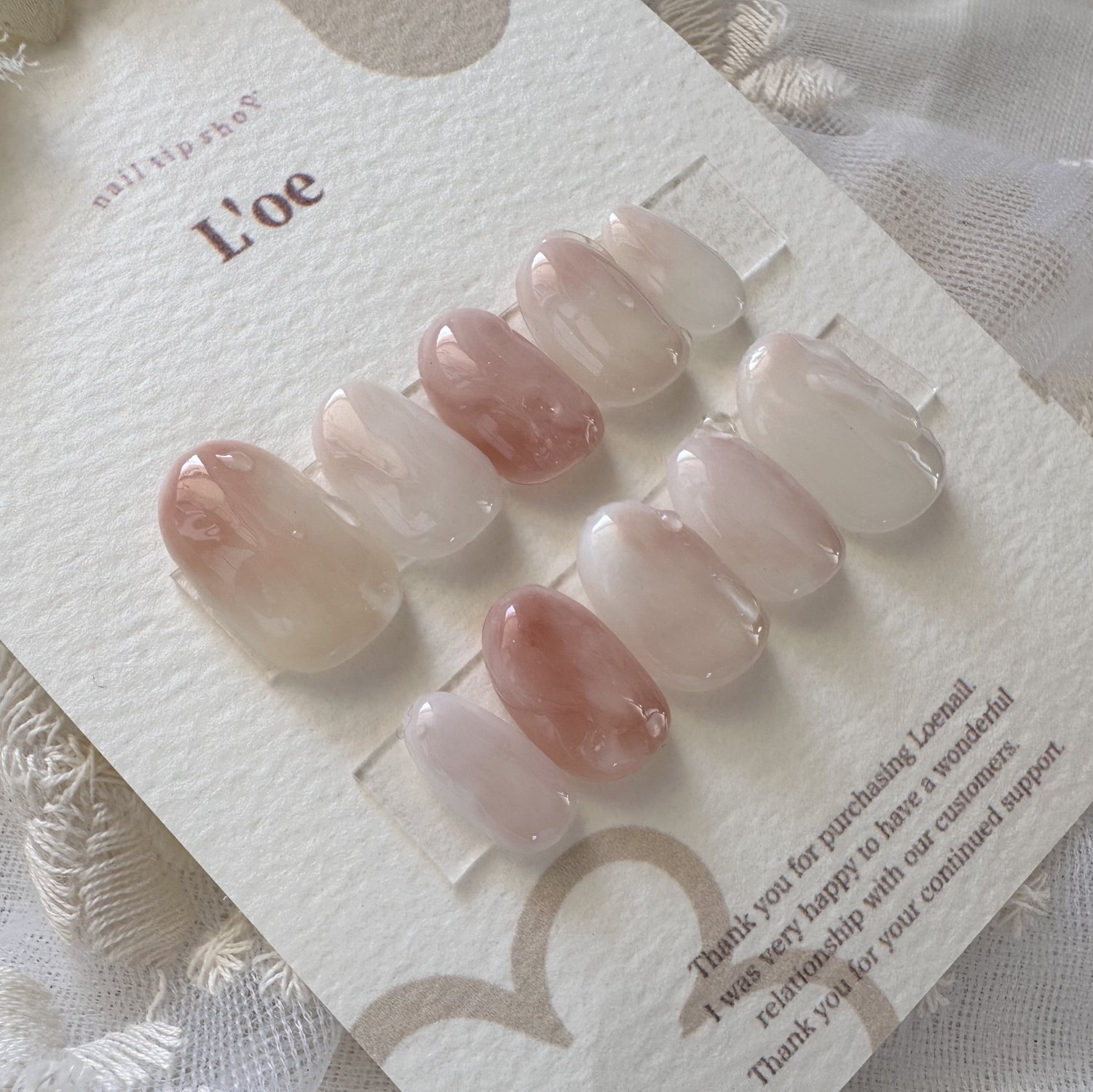 No.190 夏ネイル、桃ネイル、水滴ネイル - L