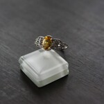 イエロースキャポライト　レースバンドＣＺリング　SILVER925