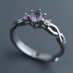 2月誕生石＊アメジストのリング＊天然石【simple】