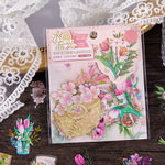 コラージュ素材 ✨ 3Dきれいなお花のPETフレークシール 　zzth