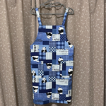 新作❗️　使ってみて！インナーが濡れにくいエプロン　愛らしいパンダ　ブルー系　