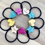 名入れ木製ヘアゴム●ハート●星●スケボーデッキリメイク●1ケ