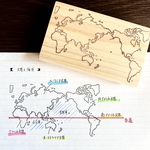 New!＊シンプルな世界地図の消しゴムはんこ＊ マップ スタンプ 