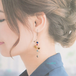 惑星 ピアス モビール  。*:゜☆ 銀河 天然石 。*:゜☆ universe milky way stars planets ミニチュア 宇宙  小ぶり ワイヤーアクセサリー シンプル 星