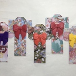 Origami kimono bookmarks / room decorations 20 sheets  折り紙　着物のしおり　20枚