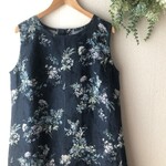 ＊オーダー品＊osar・・・様専用＊リネンワンピース　YUWA　花柄・2着　ターコイズ地、ネイビー地