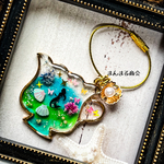  【人魚姫の洞窟🧜‍♀️💕🏰】貝／マーメイド／マリン／かすみ草／ドライフラワー／バッグチャーム／キーホルダー／キラキラ／マリン／海／ティーカップ