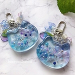 blue＆purple♬.*ﾟ紫陽花の猫ちゃんシェイカーキーホルダー  Rainy♡