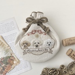 うちの子刺繍の巾着ポーチ