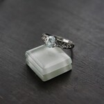 アクアマリン　ワイドフィリグリーリング　SILVER925