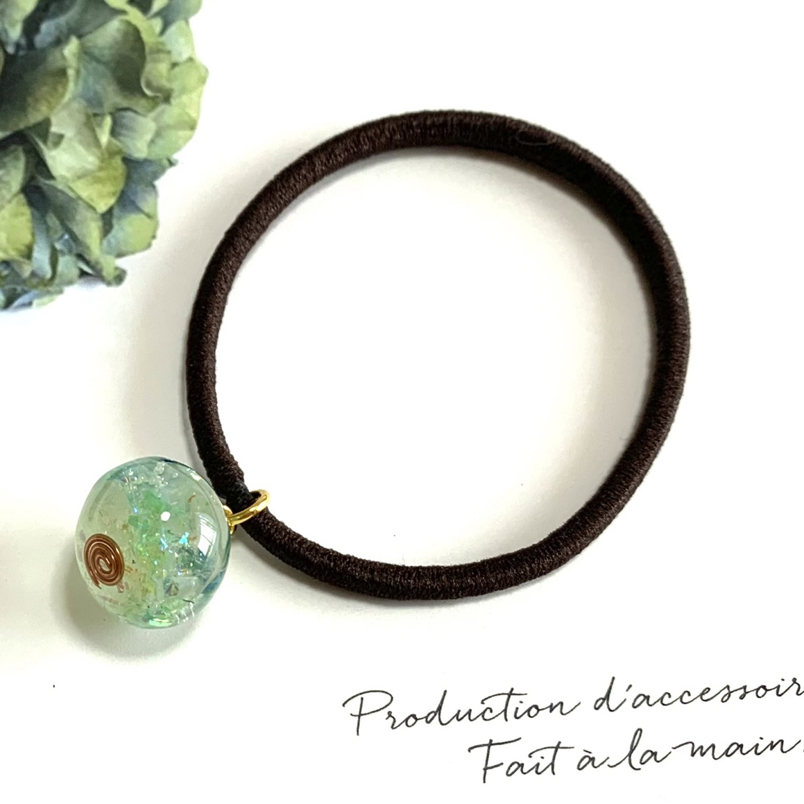 【ゴム交換可能】大きめブルーグレームーンストーンのヘアゴム✩.*˚天然石ヘアゴム 天然石 ヘアゴム 【ブルージェイド×ローズクォーツ】 ヘアゴム