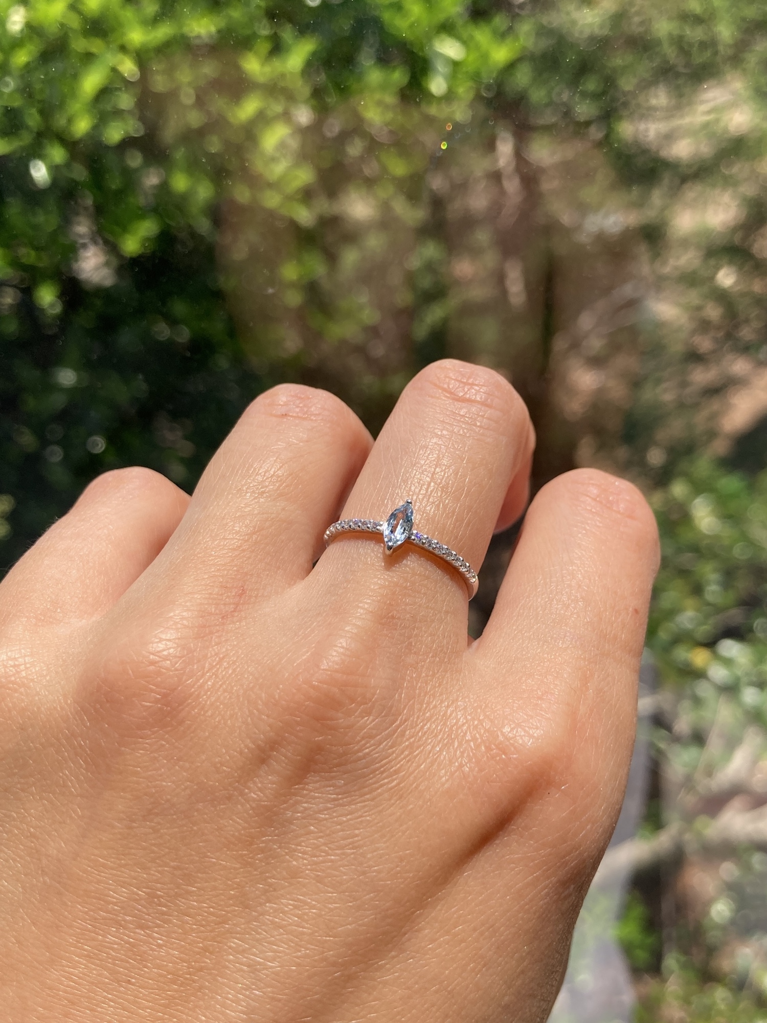 k18 アクアマリンダイアモンドリング KR7451 アクアマリン