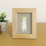 ミモザ・ねこ（花冠）　ミニ額
