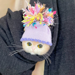 羊毛フェルト猫ブローチ