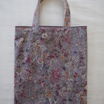 ぺったんこバッグ*リバティ*Wild Flowers*グレー*32×28㎝