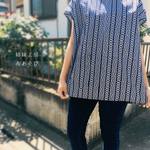 浴衣チュニック*濃紺/着物リメイク