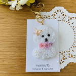 🌷🦋🐻‍❄️ビションフリーゼさんのブローチ&キーチャーム🐾✨2way