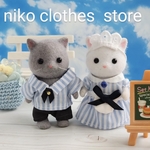 再販✕⑥❕　シルバニアファミリー　ハンドメイド服*72　きせかえ ウェイトレス　バーガーショップ　シル活ドル活　男の子、女の子