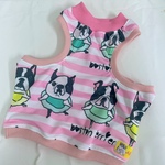 ♡接触冷感犬服オーダー★ずり落ち防止マッチョタンクメッシュトップボステリバレリーナピンク♪フレブル服中型犬小型犬パグ服フレンチブルドッグ服中型犬小型犬ボストンテリア服ボーダー