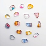 887   ガラスビーズ　シックなトーン　扁平型　縦8〜11mm