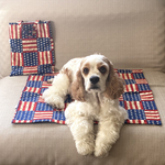 アメリカンカフェマット★リバーシブル　バック付き　犬用カフェマット　