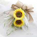 再販×4*特集掲載*選べるギフトタグ*魔女の小部屋のナチュラルスワッグ - Sunflower & Jute ribbon
