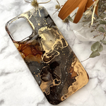 【♡送料無料♡】アイスコーヒーのインクアートニュアンススマホケース　ニュアンスiPhoneケース　ストラップ付きスマホケース
