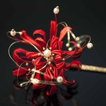 シルク糸巻かんざし簪★彼岸花★和装成人式卒業式七五三浴衣着物振袖