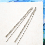 ［6個］ラインストーン&ボールチェーン チャーム  / シルバー