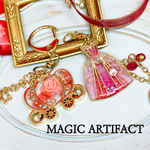 レジン✧キーホルダー ♡眠れる森の美女をイメージしたピンクのドレスとバラのキャリッジ♡