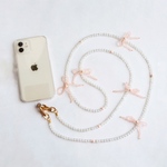 🎀リボンビーズスマホショルダーストラップ┊︎スマホショルダー ┊︎スマホストラップ