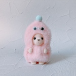 薄ピンク×水色 もこもこモンスター シルバニア 赤ちゃん 着ぐるみ
