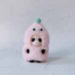 薄ピンク×エメラルドグリーン もこもこモンスター シルバニア 赤ちゃん 着ぐるみ