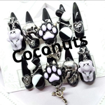 現品販売♡地雷系♡量産型♡サブカル♡ロック♡パンク♡ボンテージくまさん♡くまの手♡ネイルチップ