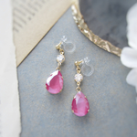 *3259*Drop bijou earring／pierce(ピオニーピンク)