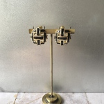 Vintage 80s retro black enamel mesh earrings ヴィンテージ レトロ ヴィンテージ ブラック エナメル メッシュ イヤリング