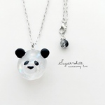 🧊 ice ball : panda ✵ まんまる氷のパンダさん アイスボール ネックレス ペンダント シンプル 【冷え冷え マット仕上げ】