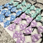わんちゃん用　パステルドット柄3色トリミングチョーカーふわふわリボン18個セット