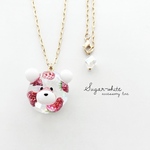 🧊 ice ball : strawberry bear ✵ まんまる氷のくまさん アイスボール ネックレス ペンダント  【いちご・つや仕上げ】
