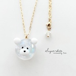 🧊 ice ball : bear ✵ まんまる氷のくまさん アイスボール ネックレス ペンダント シンプル 【マット仕上げ】