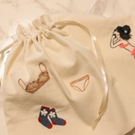 オーダーメイド　刺繍巾着(大)