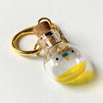 mini瓶チャーム（Silver/底Yellow）ブルーチーク
