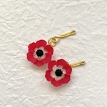 リカちゃんお花ピアス（アネモネ）