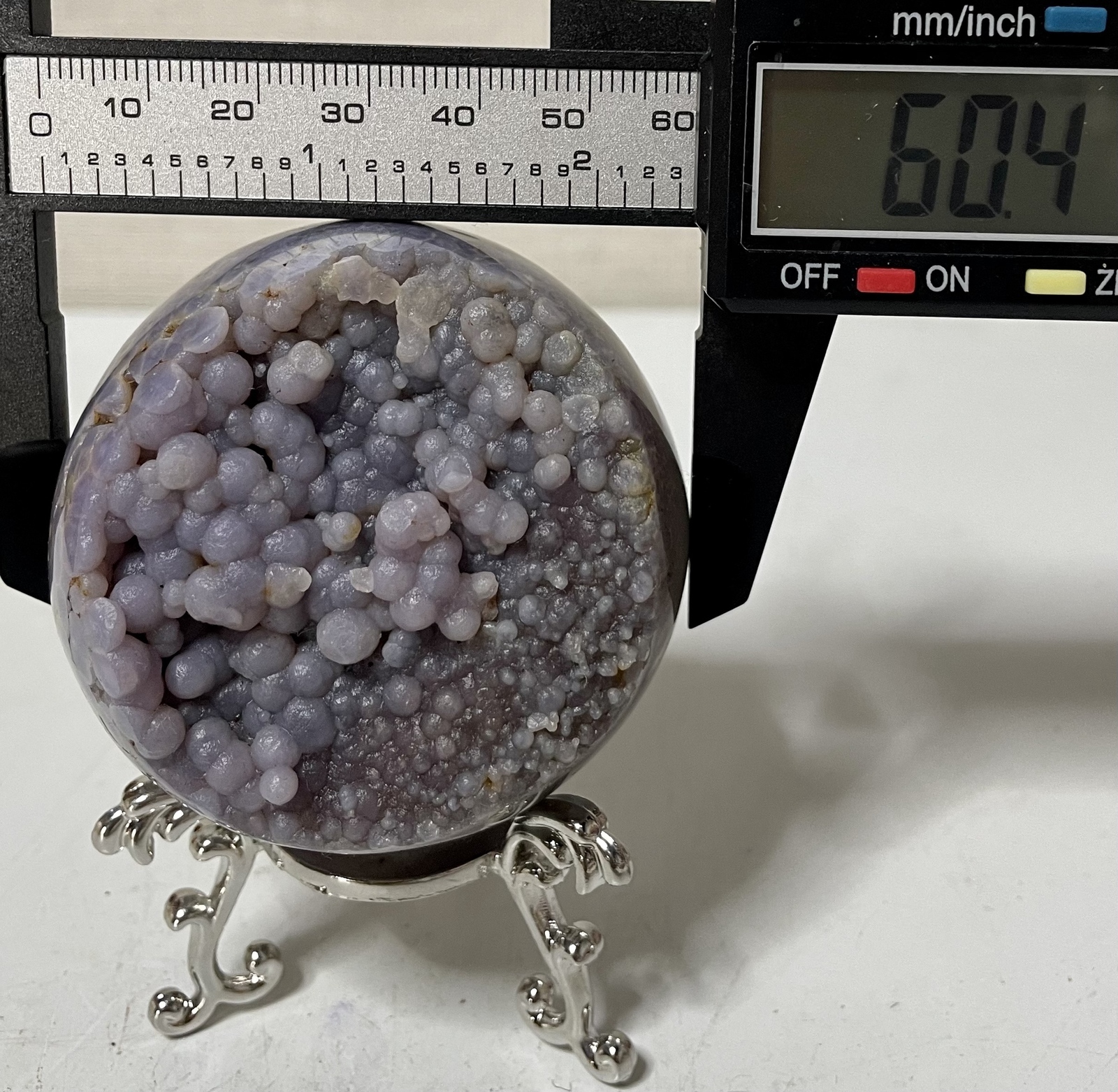 グレープアゲート カルセドニー スフィア 鉱物標本 葡萄瑪瑙原石 風