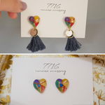 🌈カラフルステンドハートピアス&イヤリング